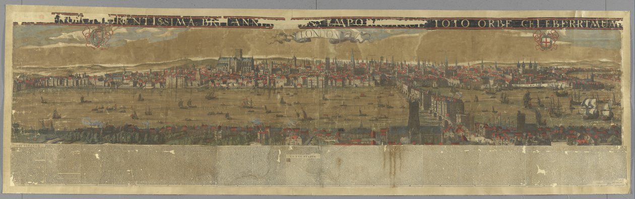 Veduta del fiume Tamigi, con il London Bridge, 