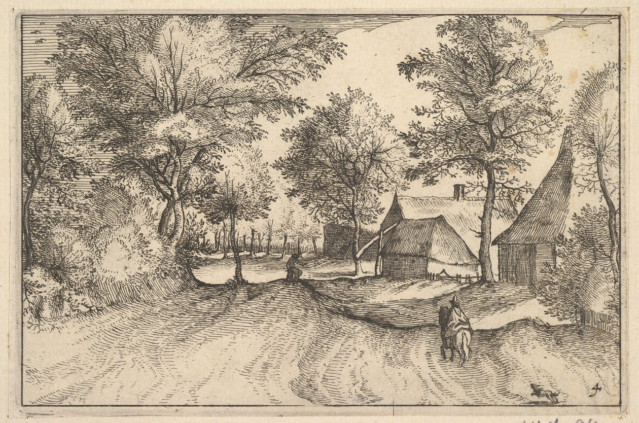 Strada del villaggio, tavola 4 da Regiunculae et Villae Aliquot Ducatus Brabantiae da Claes Jansz Visscher