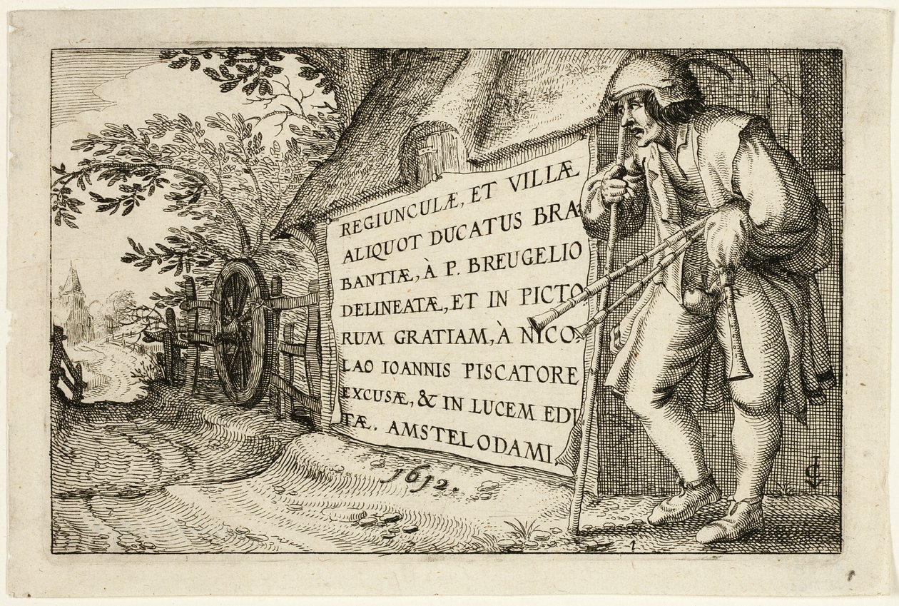 Frontespizio, dopo Immagini di fattorie, case di campagna e villaggi rustici (Praediorum villarum et rusticarum casularum icones) da Claes Jansz. Visscher II