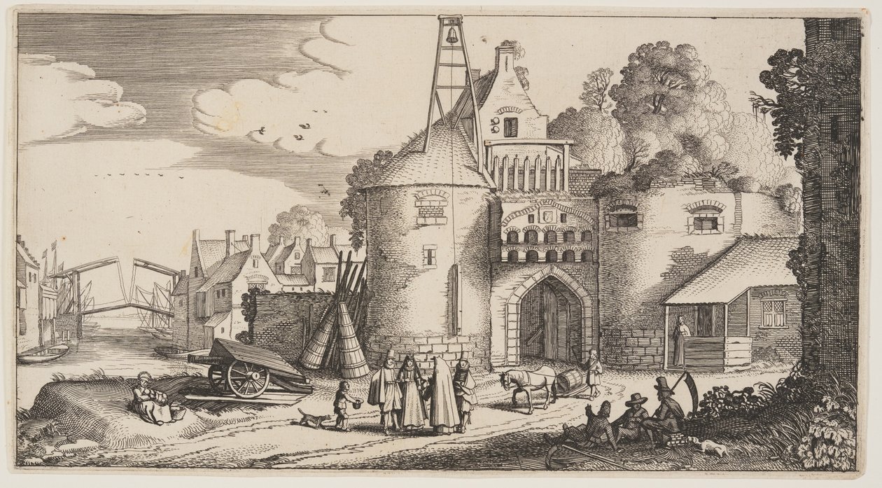 Porta della città, da Paesaggi (Playsante Lantschappen) da Claes Jansz. Visscher II