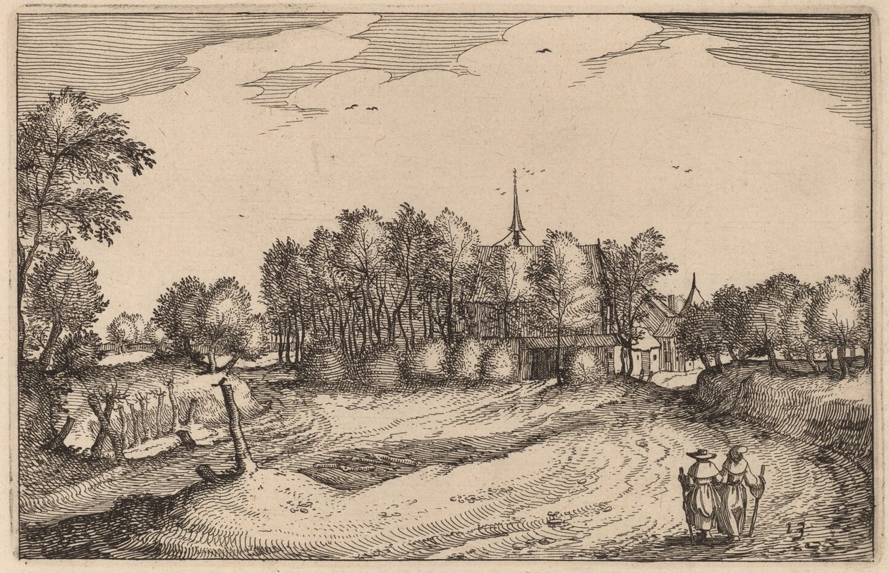 Un convento da Claes Jansz Visscher after Johannes van Doetechum, the Elder after Lucas