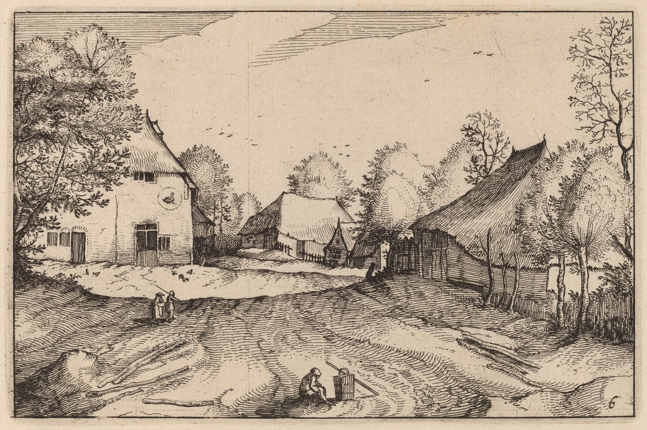 Locanda del Cigno da Claes Jansz Visscher after Johannes van Doetechum, the Elder after Lucas