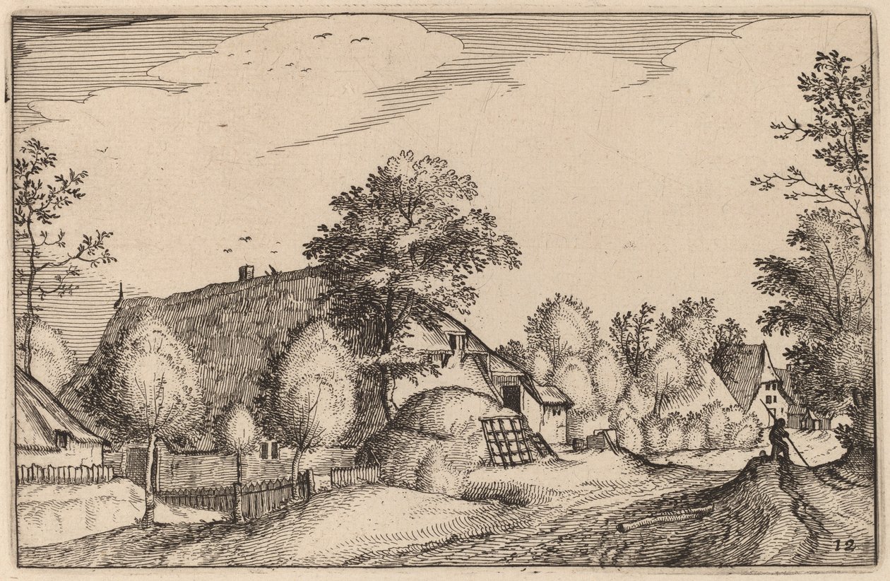 Strada del villaggio da Claes Jansz Visscher after Lucas van Doetechum after Master of the Small Landscapes after Johannes