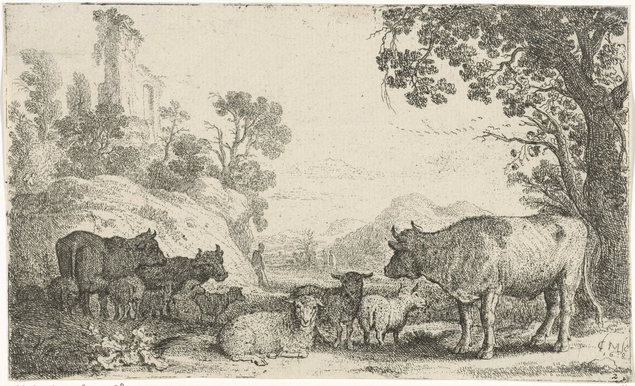 Paesaggio con bestiame da Claes Moeyaert