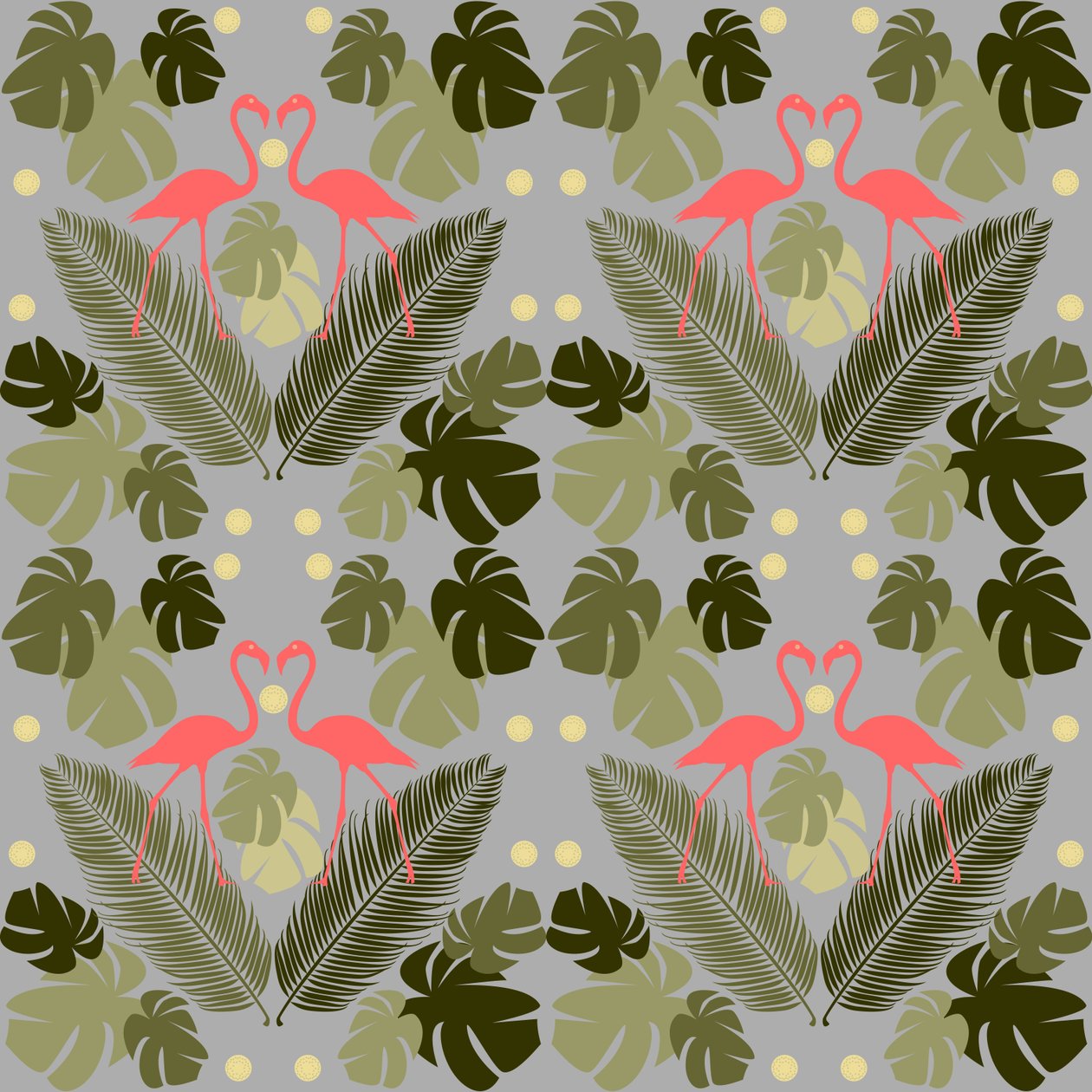 Fenicottero e palme da Claire Huntley