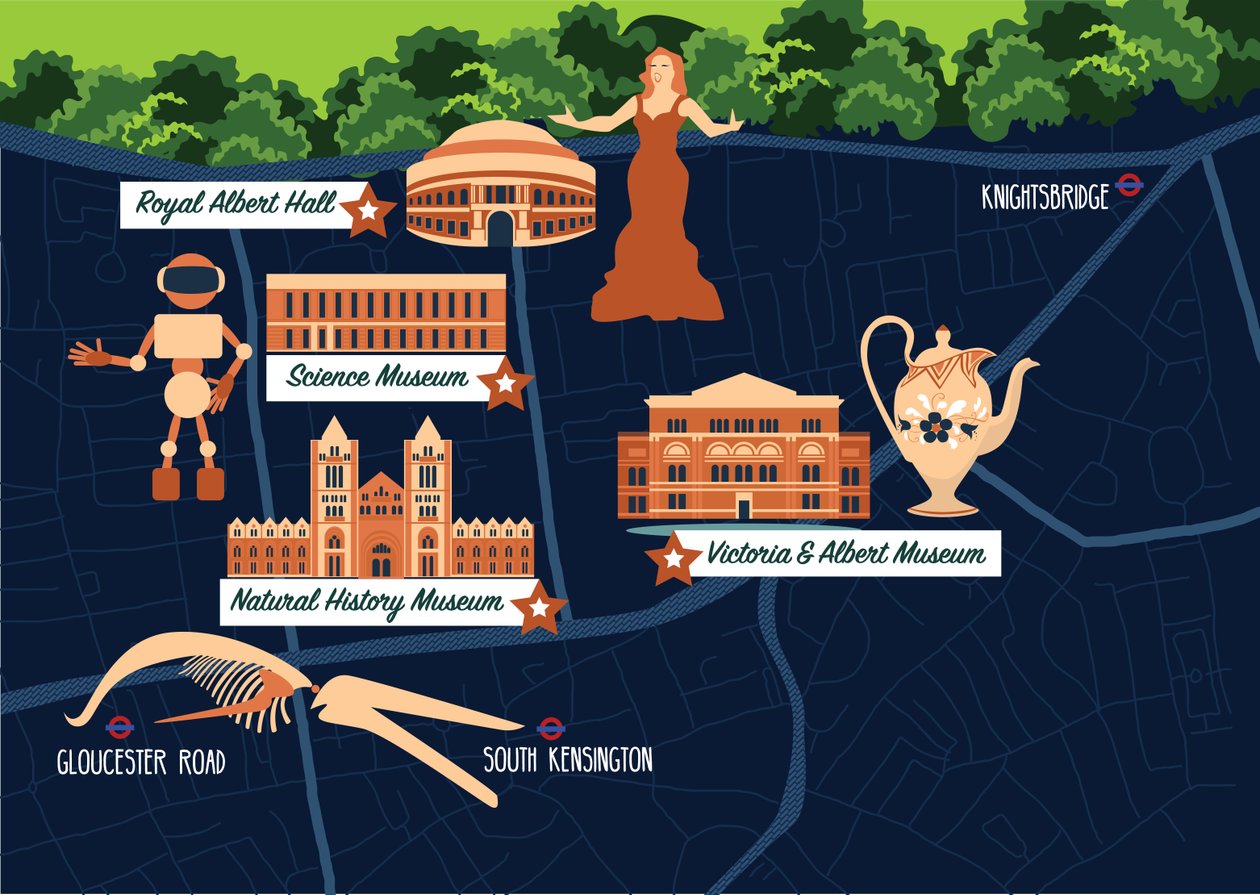 Mappa di South Kensington da Claire Huntley