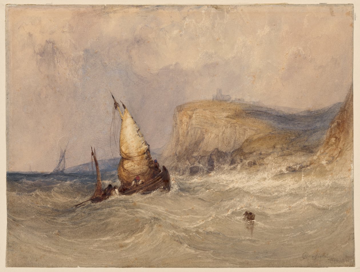 Navi al largo di Whitby (acquerello con gomma arabica su carta) da Clarkson Frederick Stanfield