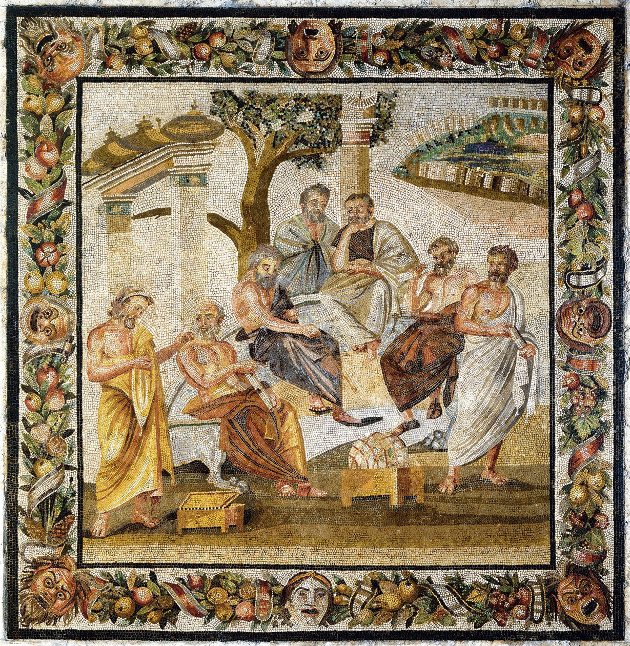 Accademia Platonica. Mosaico da Pompei, I secolo a.C. da Classical Antiquities