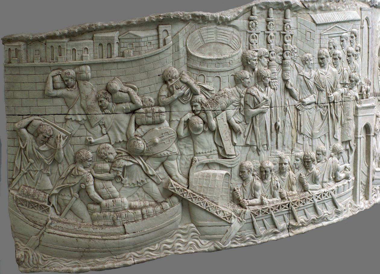 Le Galee Romane. Dettaglio del rilievo della Colonna di Traiano, I-II secolo da Classical Antiquities