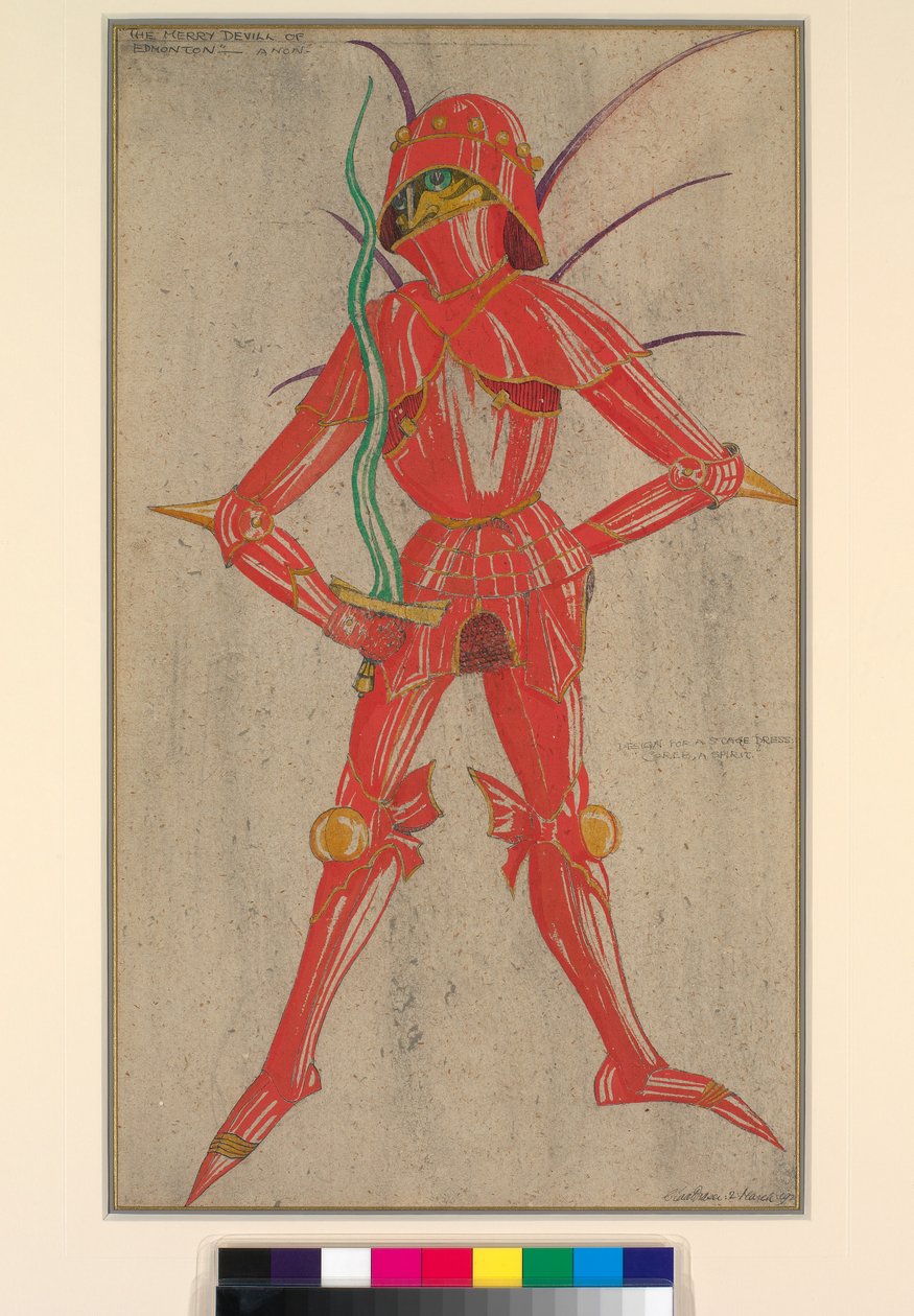 Coreb - uno Spirito, Disegno per un Costume di Scena per Il Diavolo Allegro di Edmonton, 1921 da Claud Lovat Fraser