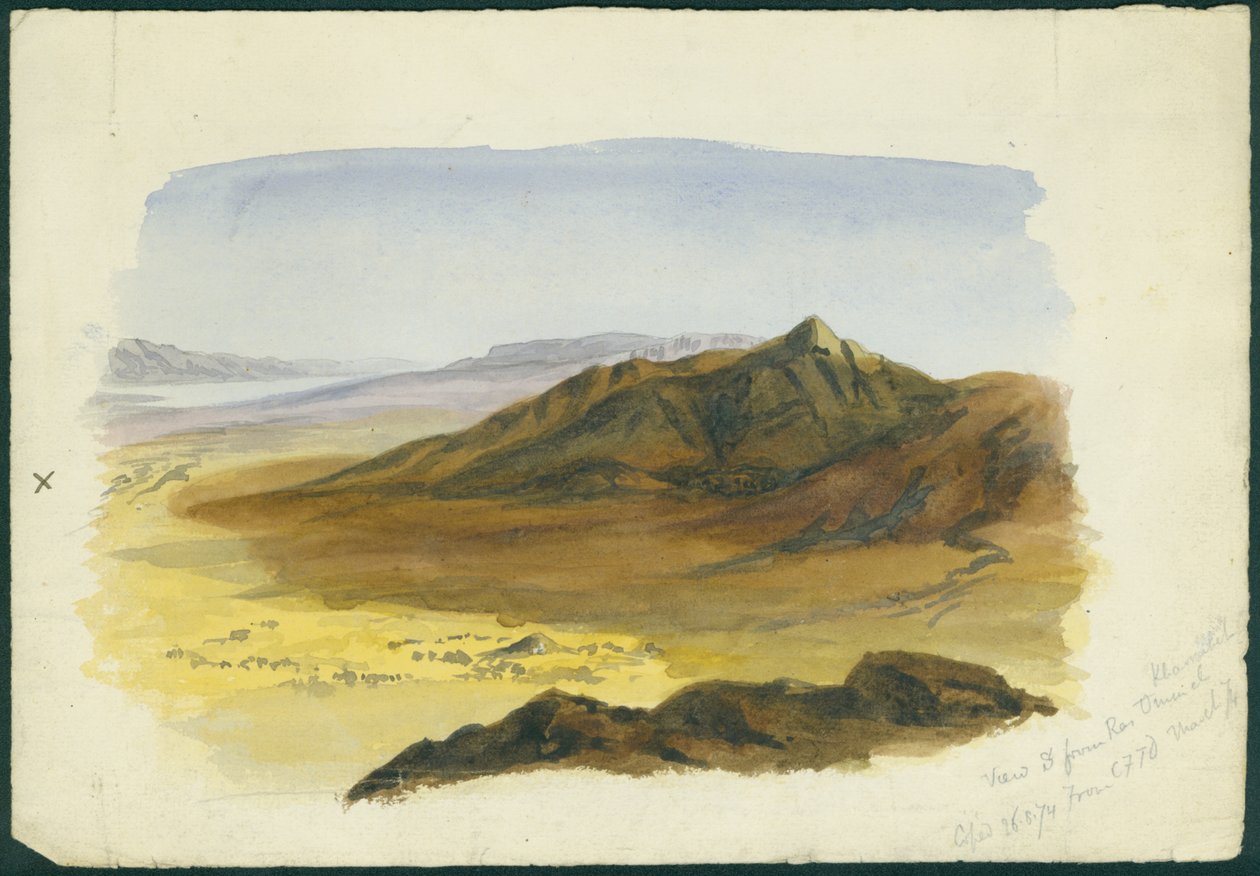 Veduta della Valle del Giordano verso sud, 1874 da Claude Conder