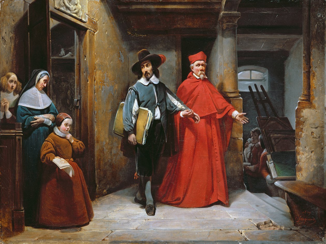 Un cardinale cerca Ribera nel suo studio a Napoli, 1839 da Claude Jacquand
