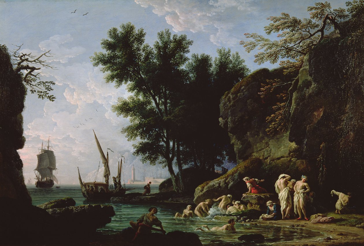 Ninfe che si bagnano al mattino da Claude Joseph Vernet