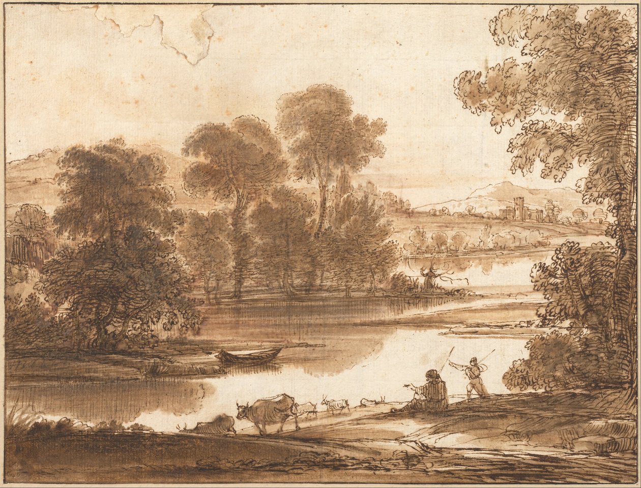 Pianura Alluvionale con Abbeveratoio da Claude Lorrain