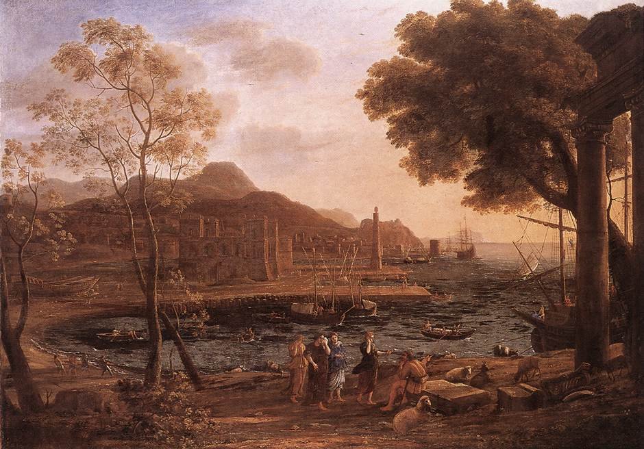 Scena portuale con le Eliadi in lutto da Claude Lorrain