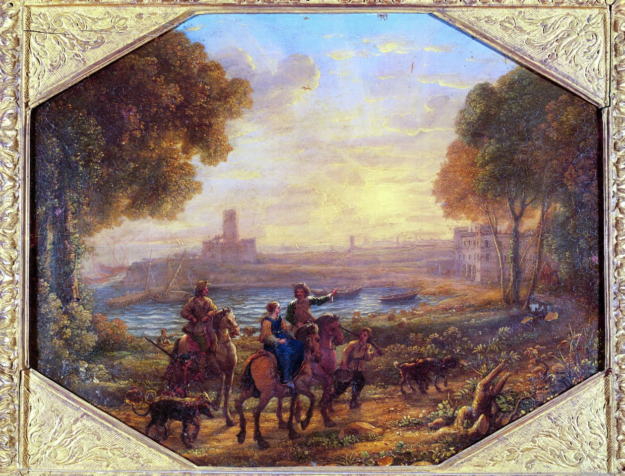 Paesaggio con il porto di Santa Marinella (vicino a Civitavecchia), c. 1639-40 da Claude Lorrain