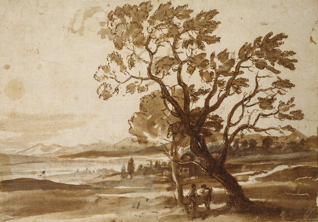 Paesaggio con due alberi da Claude Lorrain