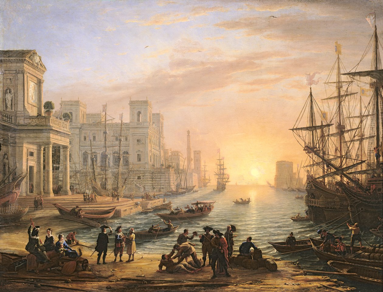 Porto marittimo al tramonto da Claude Lorrain