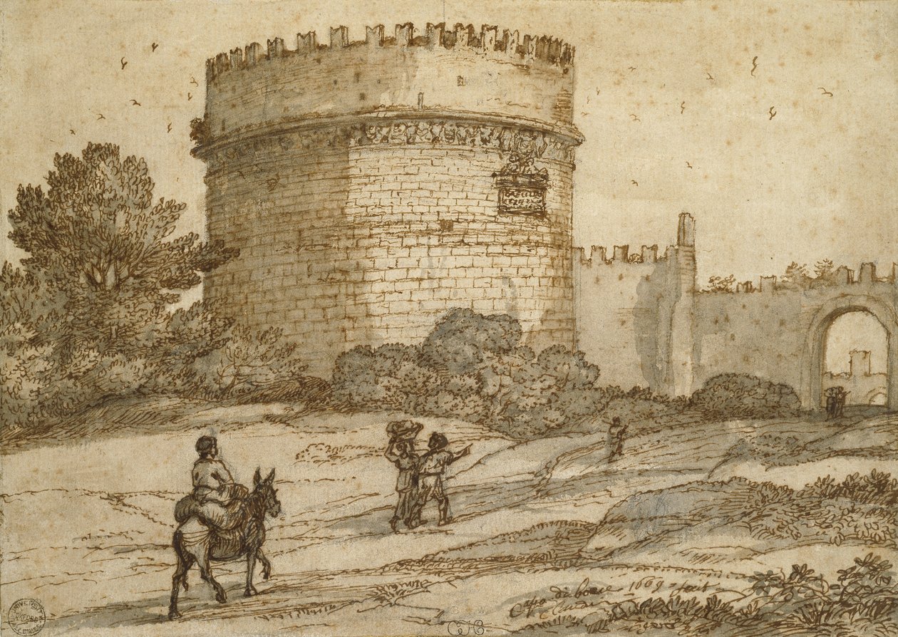 Tomba di Cecilia Metella, 1669 da Claude Lorrain