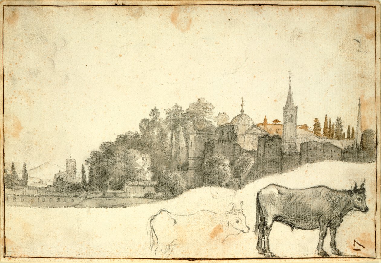Vista fuori dalla Piazza del Popolo da Claude Lorrain