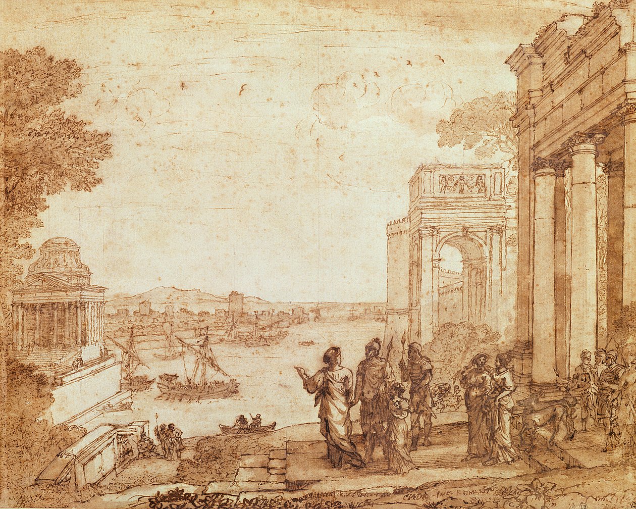 Veduta di Cartagine con Didone ed Enea da Claude Lorrain
