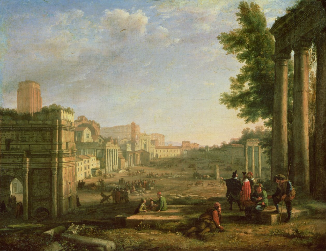 Veduta del Campo Vaccino, Roma, 1636 da Claude Lorrain