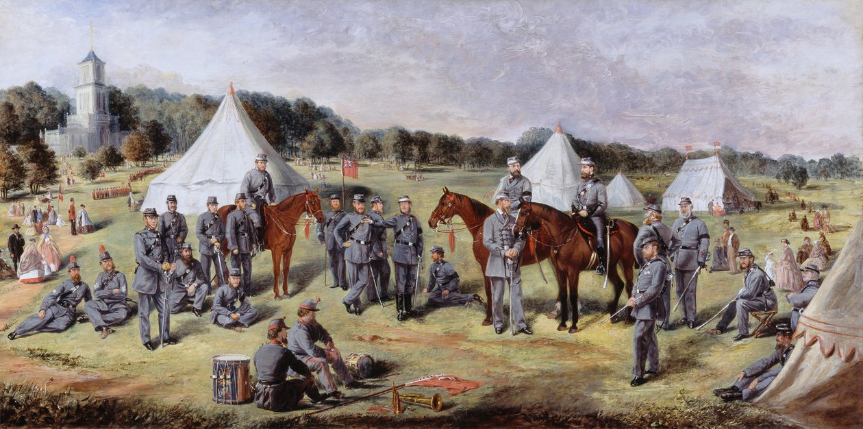 Il 1° Battaglione Amministrativo dei Volontari di Norfolk a Gunton Park, 1864 da Claude Lorraine R.W Nursey