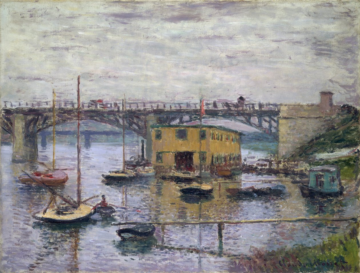 Ponte ad Argenteuil in un giorno grigio da Claude Monet