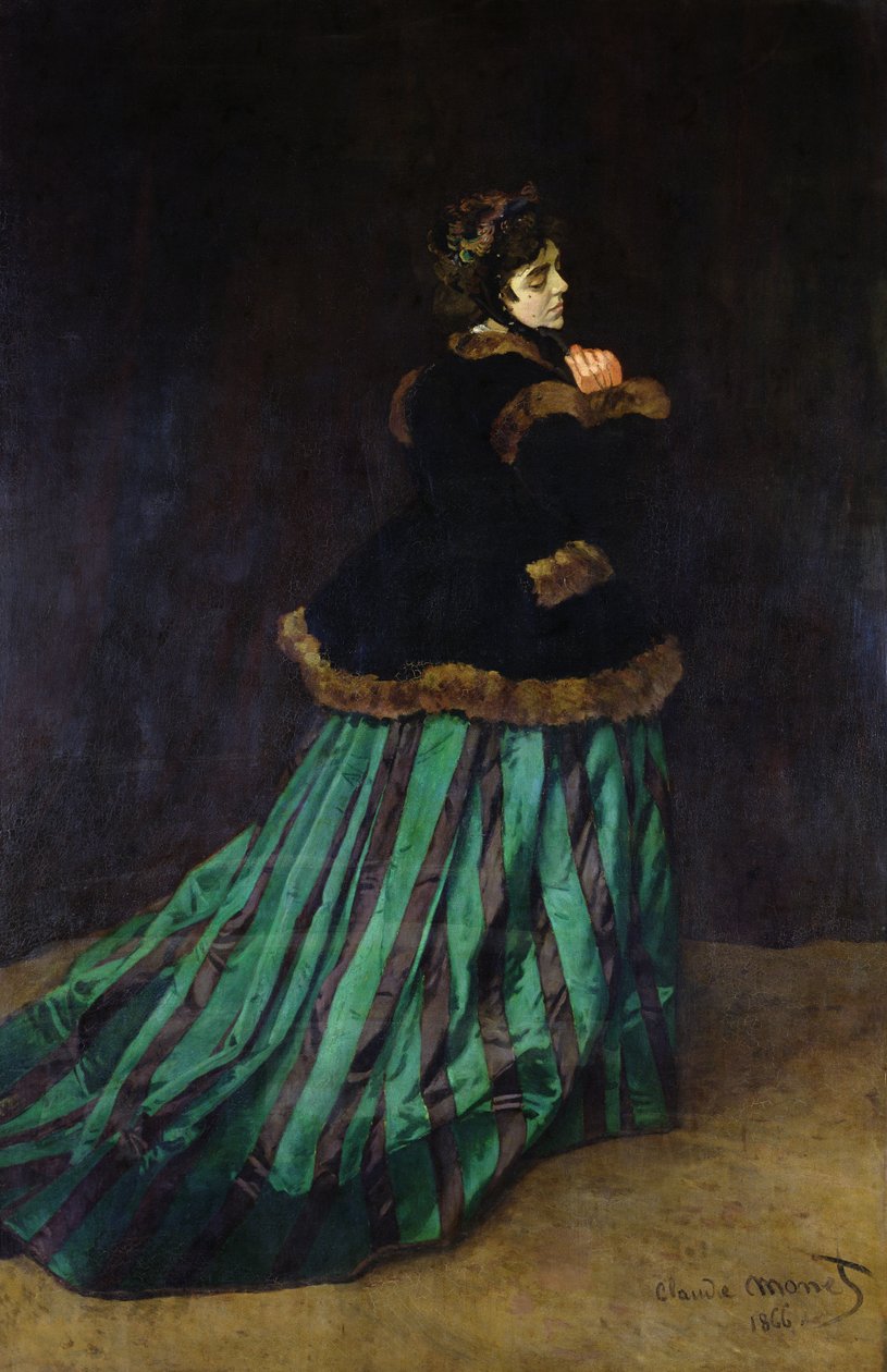 Camille, o La Donna in Abito Verde, 1866 da Claude Monet