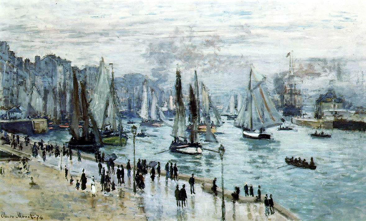 Barche da pesca che lasciano il porto, Le Havre da Claude Monet