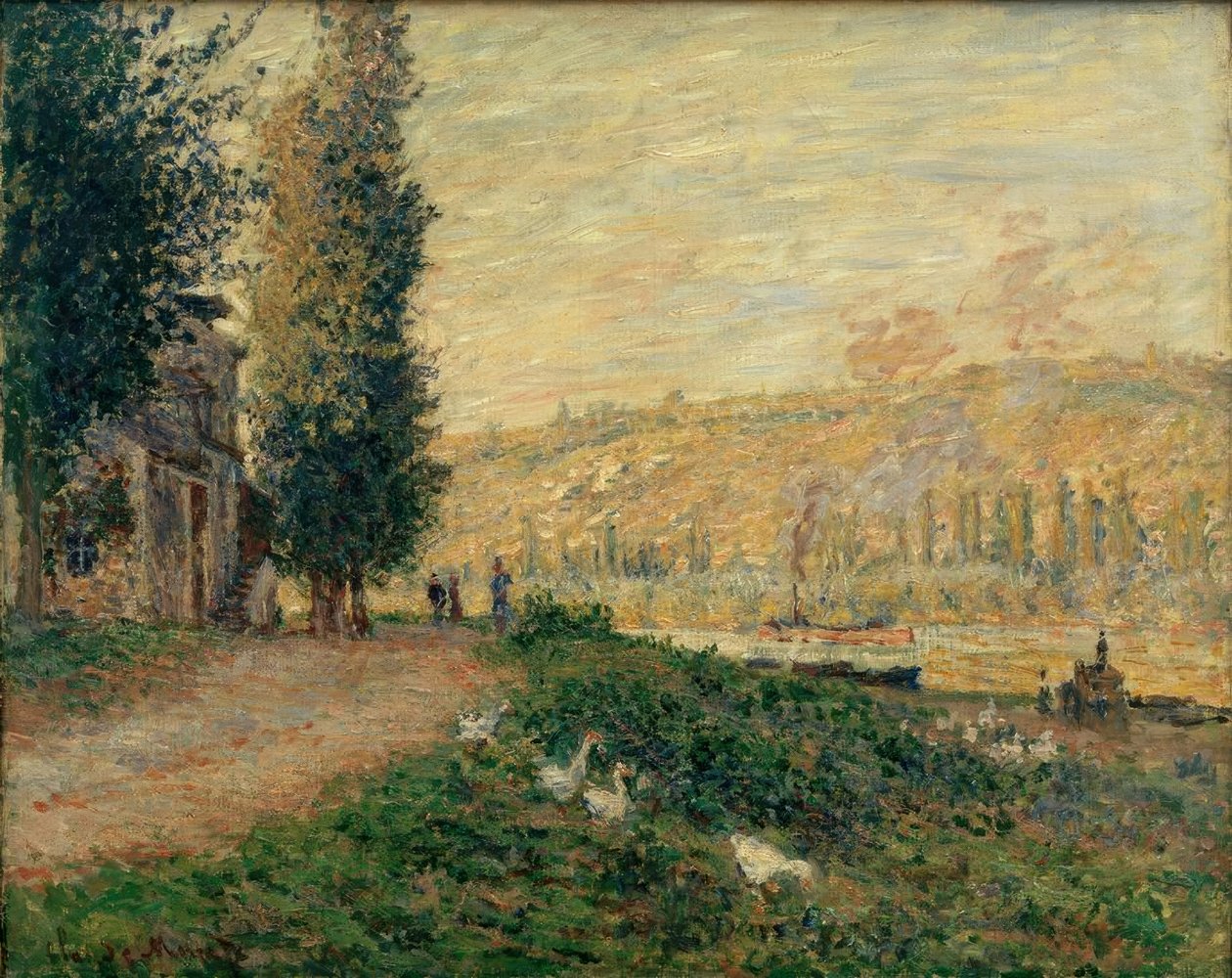 La riva a Lavacourt da Claude Monet