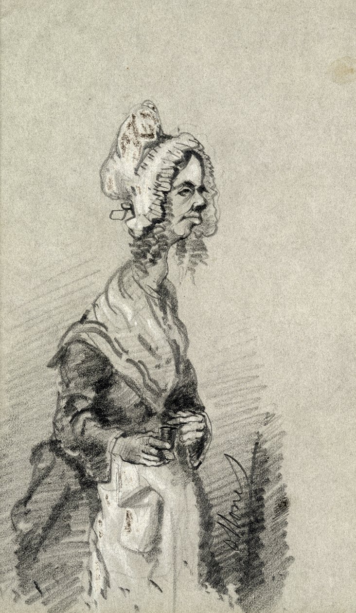 Vecchia donna di Normandia di profilo, 1857 da Claude Monet