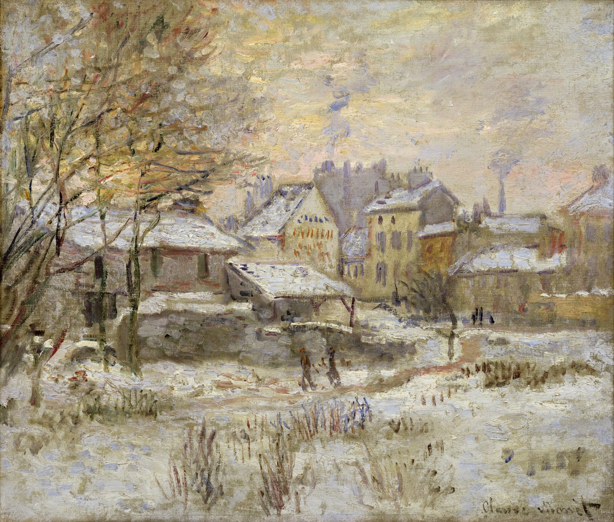 Effetto neve con sole al tramonto, 1875 da Claude Monet