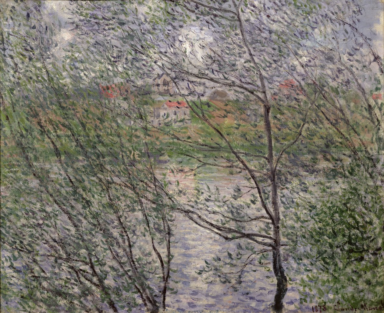 Le rive della Senna o, Primavera tra gli alberi, 1878 da Claude Monet