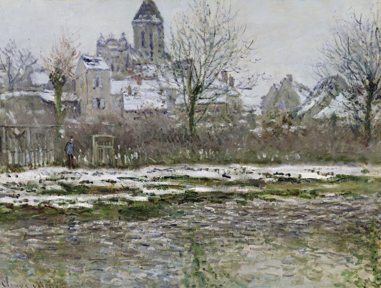 La chiesa a Vetheuil sotto la neve da Claude Monet
