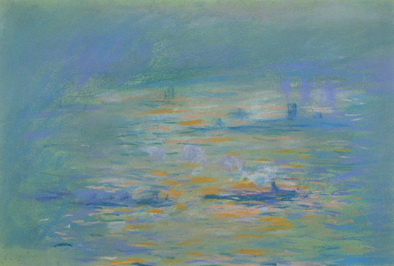 Rimorchiatori sul fiume Tamigi da Claude Monet
