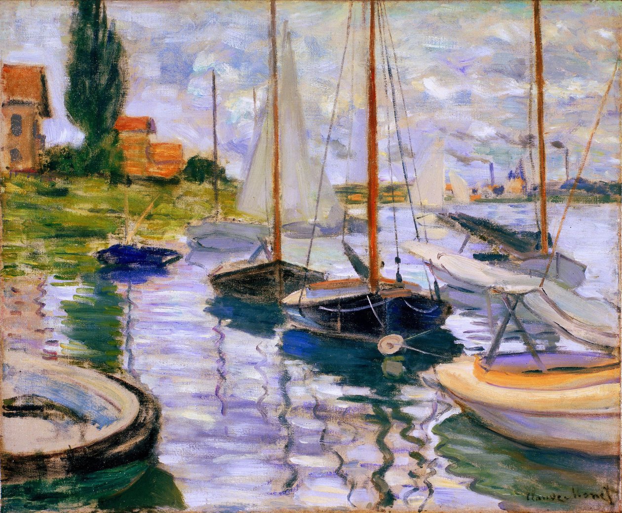 Barche a vela sulla Senna da Claude Monet
