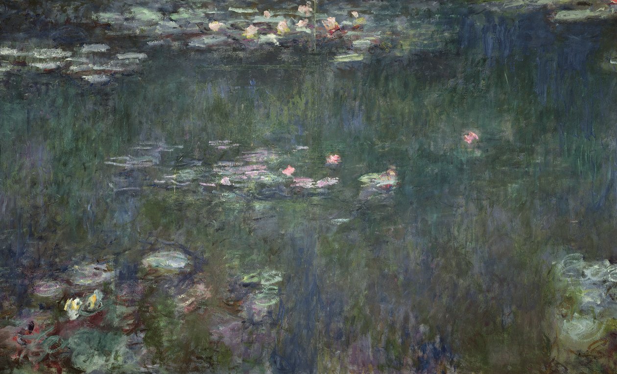 Ninfee: Riflessioni verdi, 1914-18 (sezione centrale) da Claude Monet