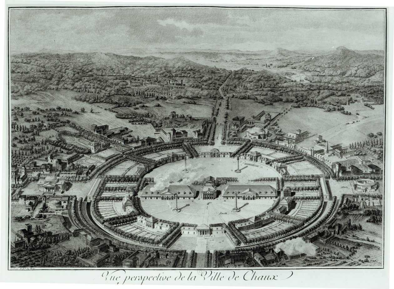 Veduta Prospettica della Città di Chaux, c. 1804 da Claude Nicolas Ledoux