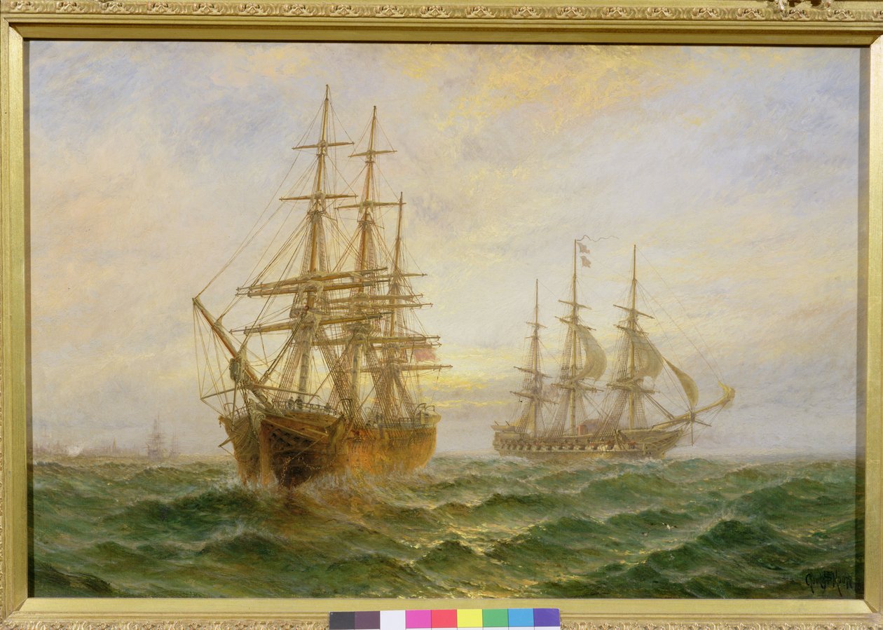 Due navi che passano al tramonto da Claude T. Stanfield Moore