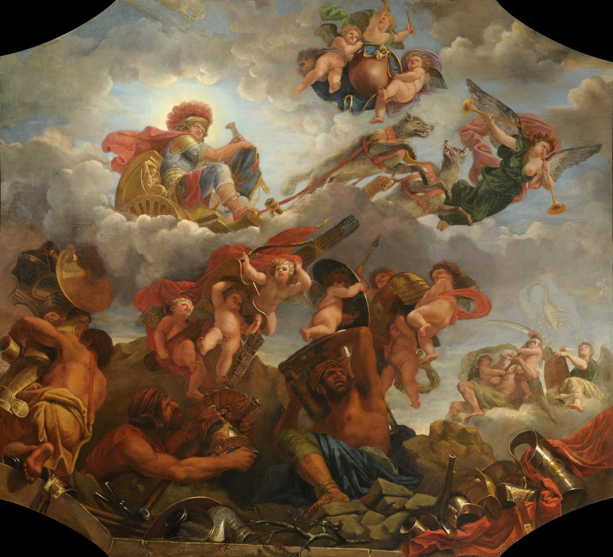 Marte sul suo Carro trainato da Lupi, 1673 da Claude Audran the Younger