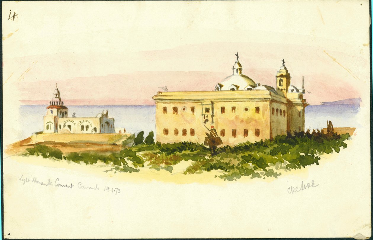 Faro e convento, Carmel, 1873 da Claude Conder