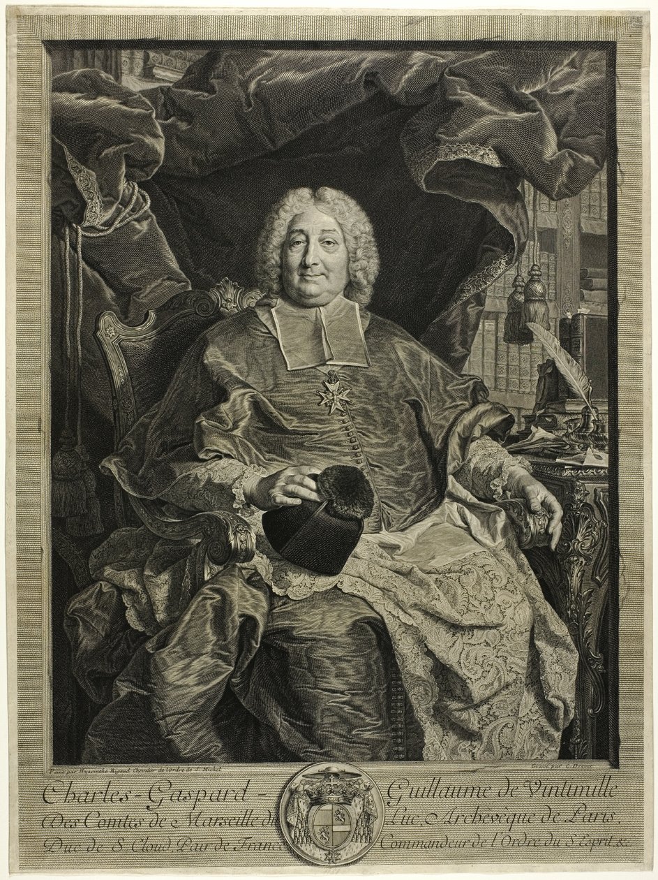Ritratto di Charles-Gaspard-Guillaume de Vintimille, Arcivescovo di Parigi da Claude Drevet