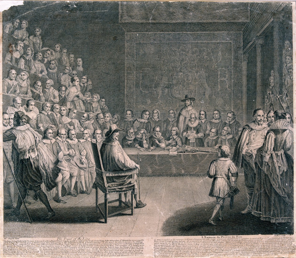 Processo di Re Carlo I, Palazzo di Westminster, c. 1725 da Claude Dubosc