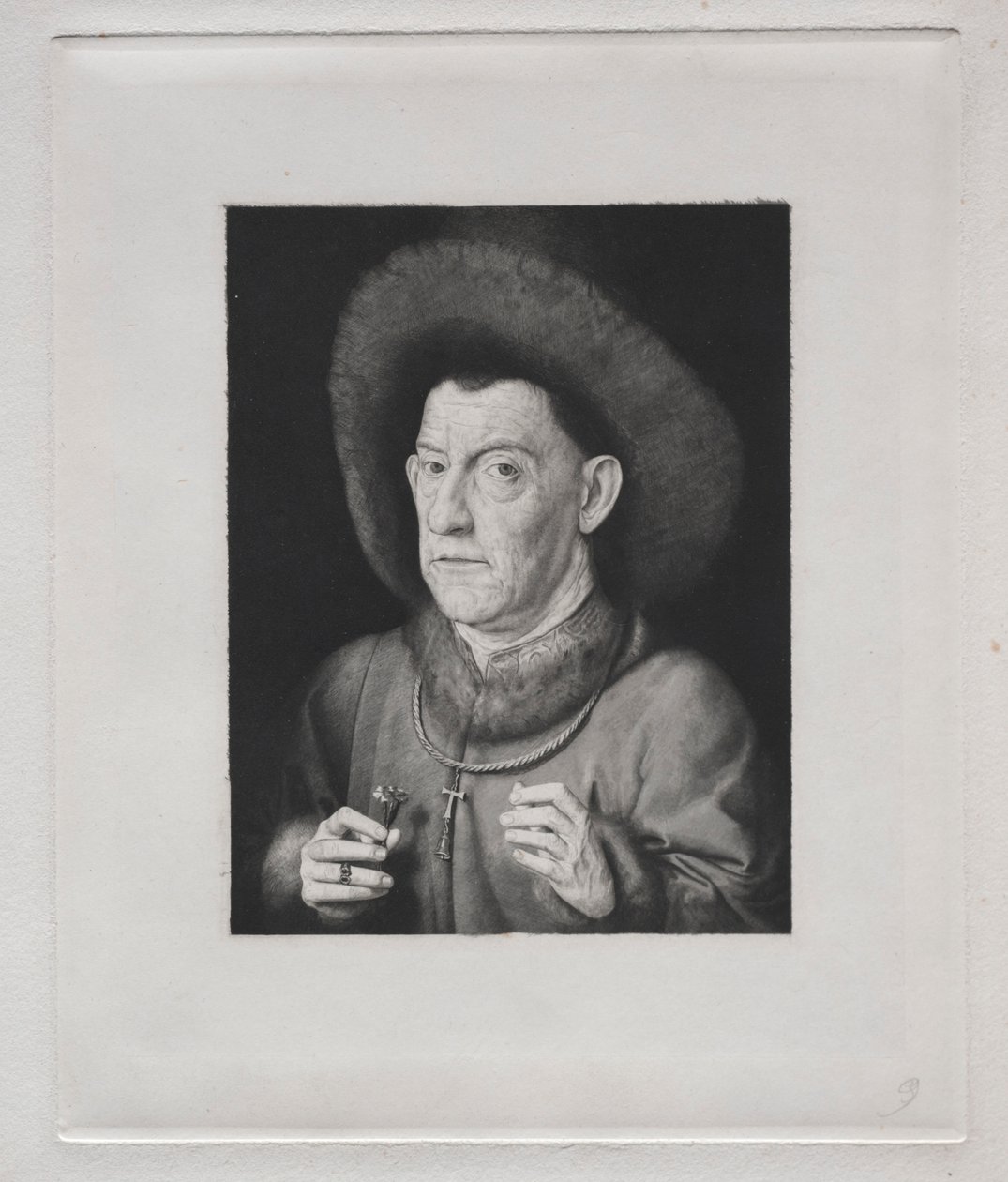 Uomo con un garofano da Claude Ferdinand Gaillard