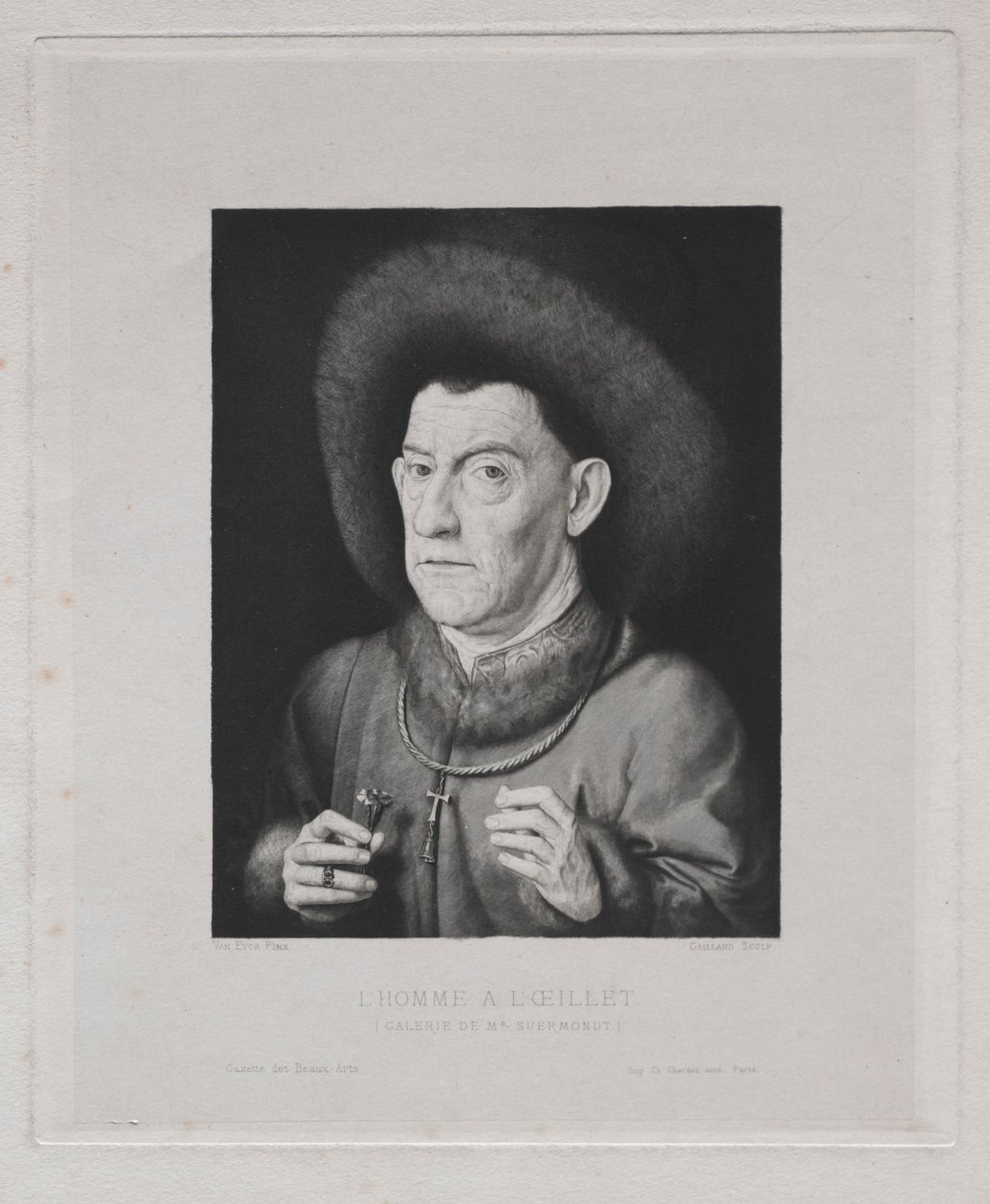 Uomo con un garofano da Claude Ferdinand Gaillard