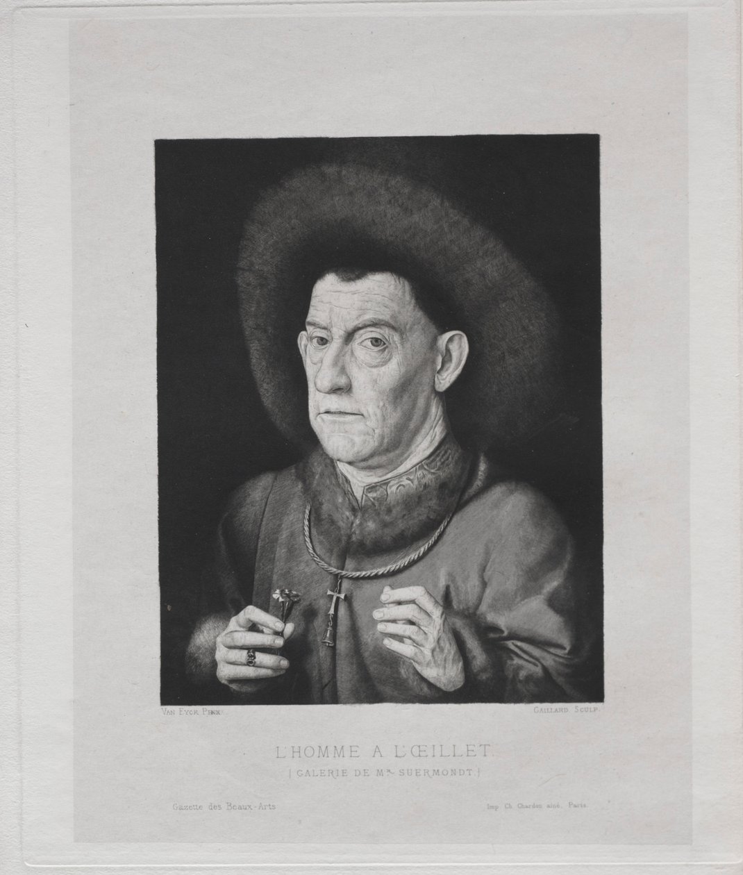 Uomo con un garofano da Claude Ferdinand Gaillard