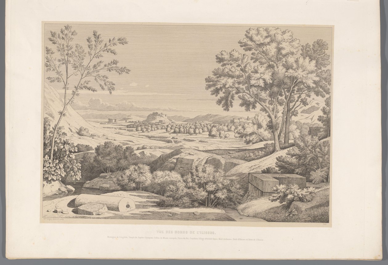 Veduta della riva del fiume Ilisos (Vedute dei siti più celebri della Grecia antica) da Claude Félix Théodore Caruelle d