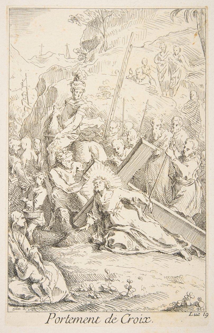 Portare la Croce da Claude Gillot, Jacques Gabriel Huquier