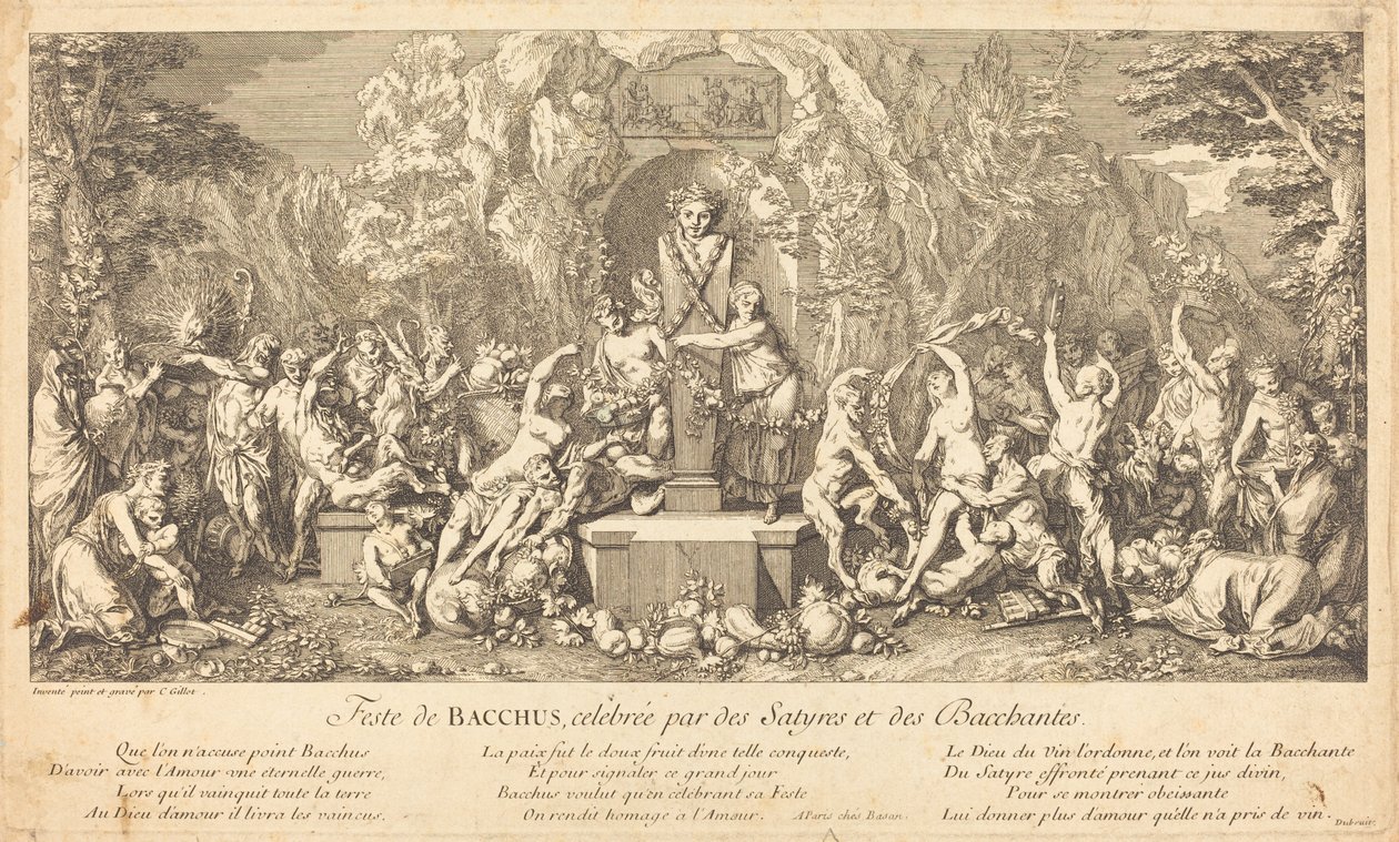 Festa di Bacco, celebrata da satiri e baccanti da Claude Gillot